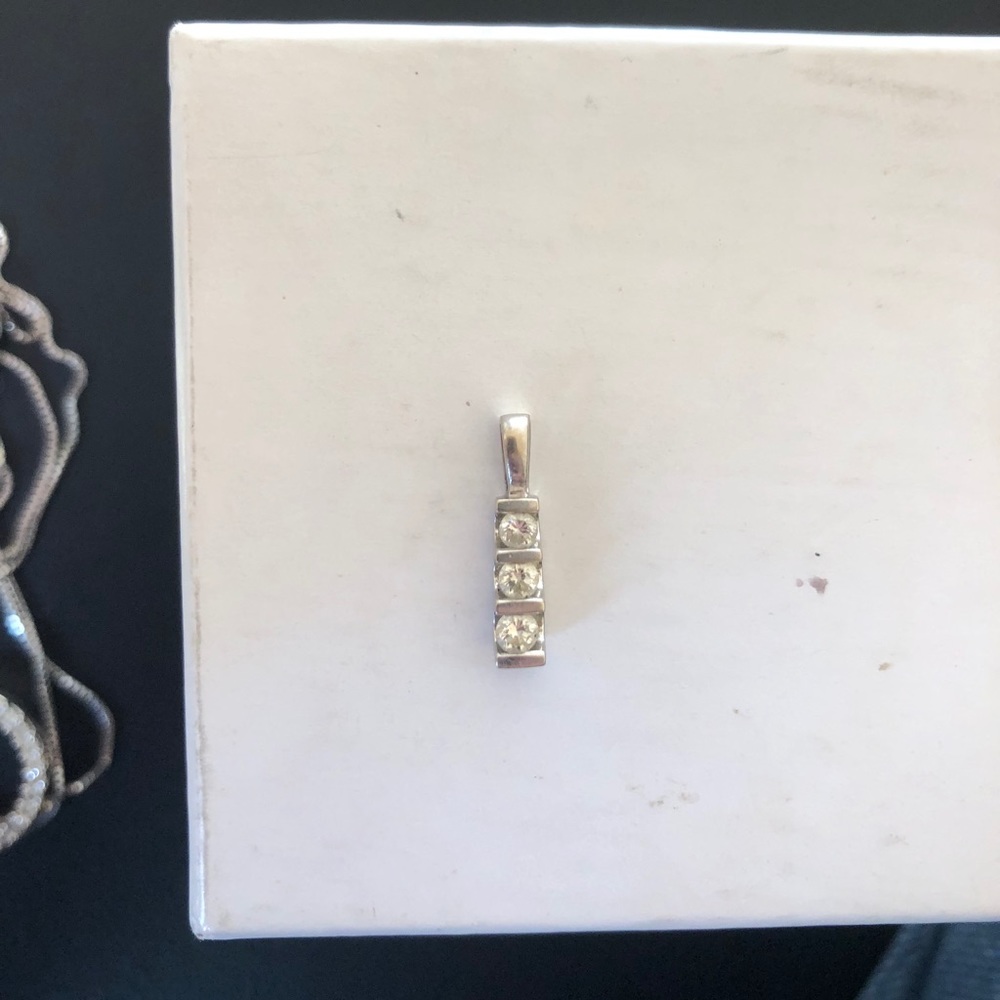 Past, Present, Future Diamond & White Gold Pendant